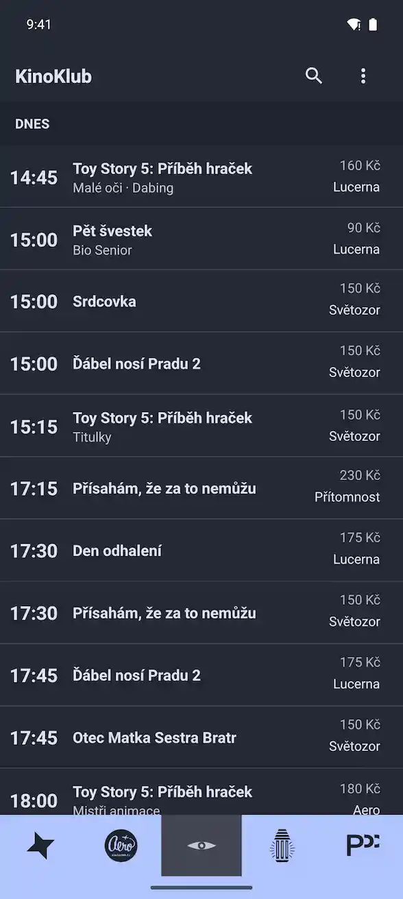 KinoKlub app — cinema programme