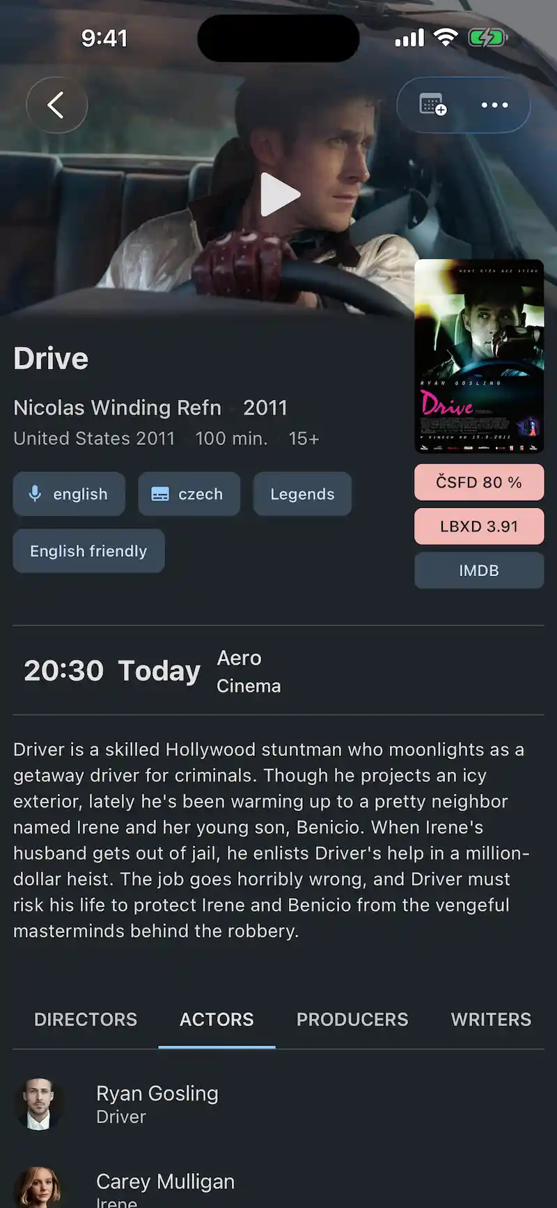 KinoKlub app — film detail