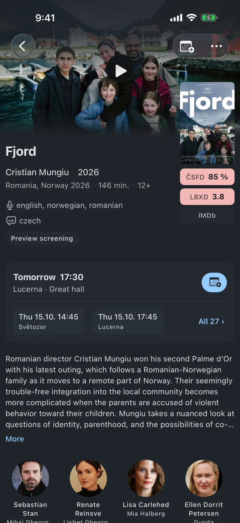KinoKlub app — film detail