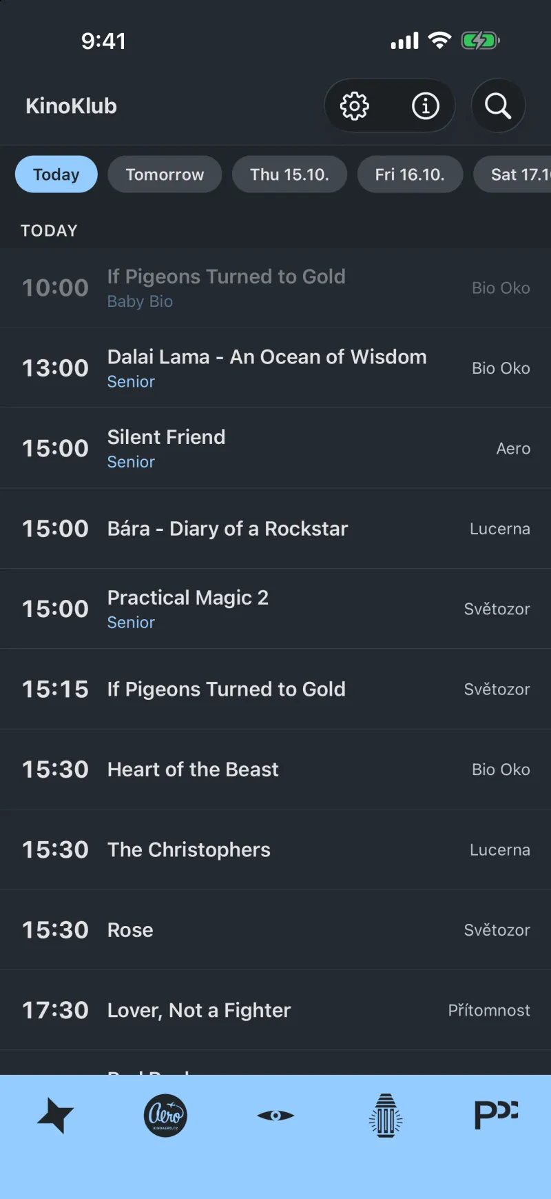 KinoKlub app — cinema programme